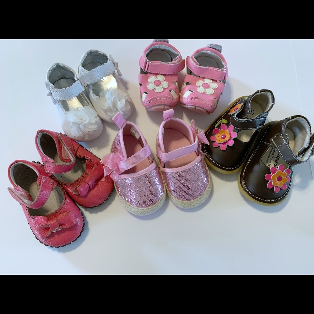 Lot of baby infant girl shoes. 3-6m & 9-12m